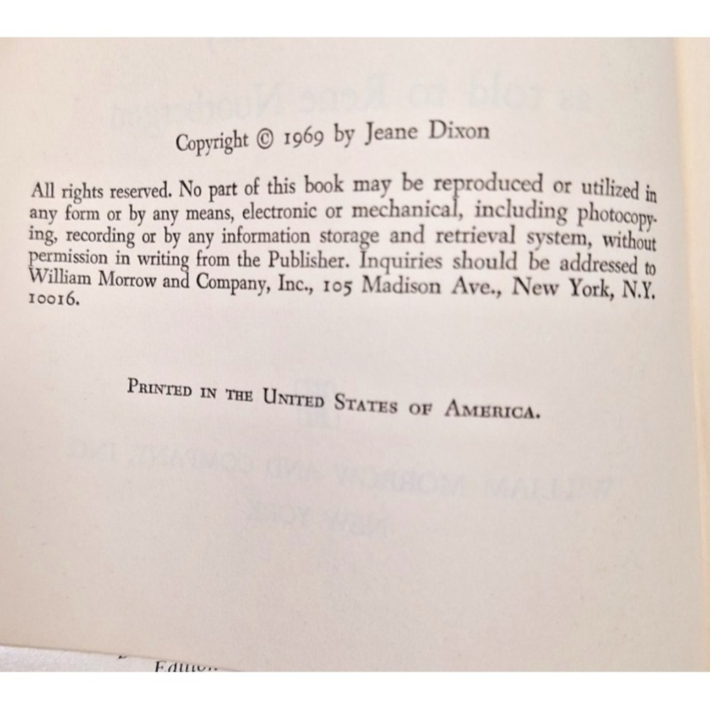 My Life and Prophecies Jeane Dixon HC 1st Ed 1969 Christian New Age Prophecy - Picture 10 of 16